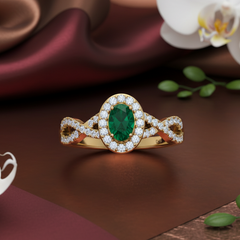 Infiniti Oval Emerald With Diamond