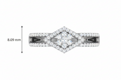 Kite-Shaped Halo Symmetrical Floral Cluster