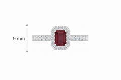 Emerald Cut Ruby With Diamonds