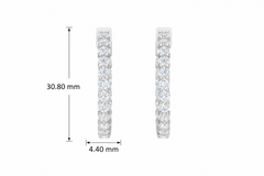 Round-Cut Sparkle Eternity Hoop Earring