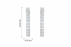 Oval Floating Hoop Earring