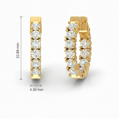 Classic Diamond Bar Hoop Earring