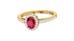 Round Diamond & Oval Ruby