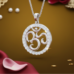 Diamond-Border Om Locket Pendant