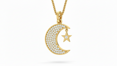Sparkling Diamond Moon and Star