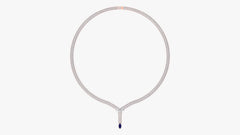 Diamond & Blue Sapphire Lariat Necklace
