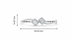 Gold Bangle with Baguette and Round Diamonds