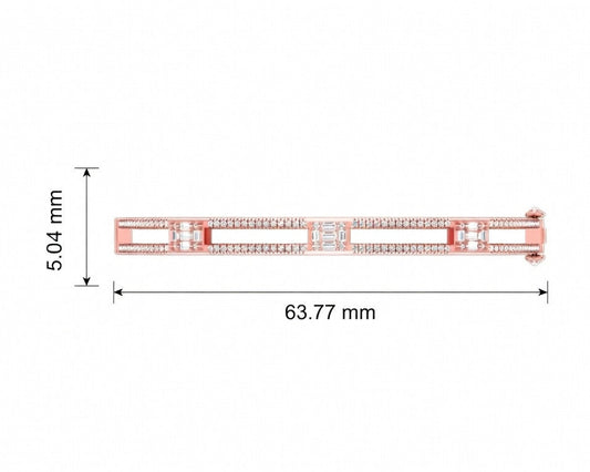 Five Cluster Baguette and Round Diamonds Bangle