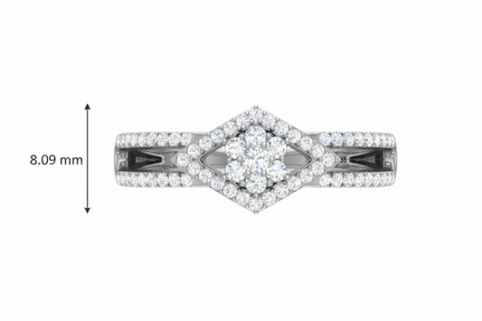 Kite-Shaped Halo Symmetrical Floral Cluster