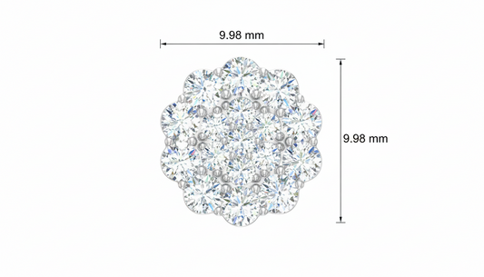 Brilliant Diamond Cluster Flower Stud Earrings