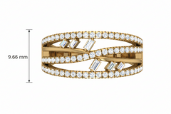 Intertwining Sculptural And Round and Baguette