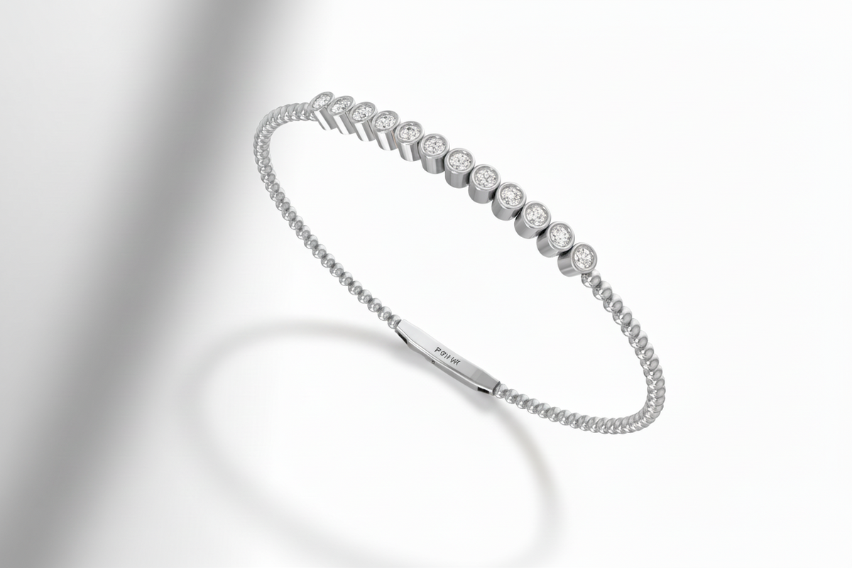 Beads with Bezel set Diamonds