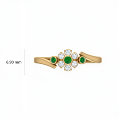 Emerald Bezel Floral Cluster