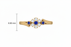 Sapphire Bezel Floral Cluster