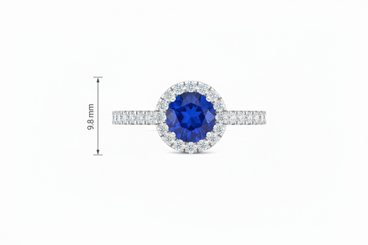 Sapphire With Four-Prong Halo