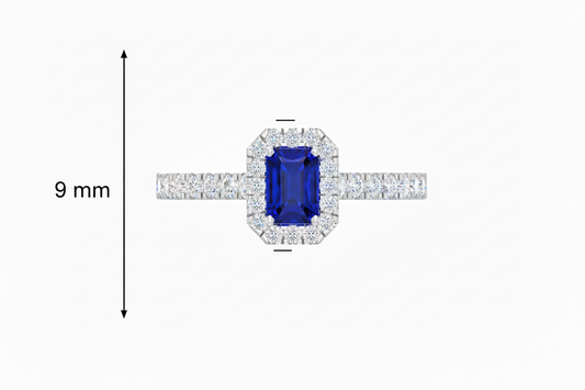 Emerald Cut Sapphire With Diamonds