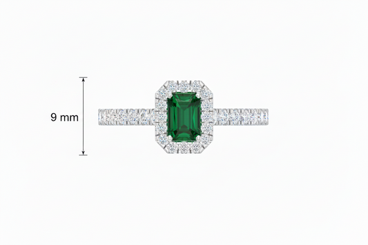 Emerald Cut Emerald With Diamonds