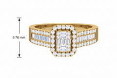 Art Deco Inspired Rectangular Halo