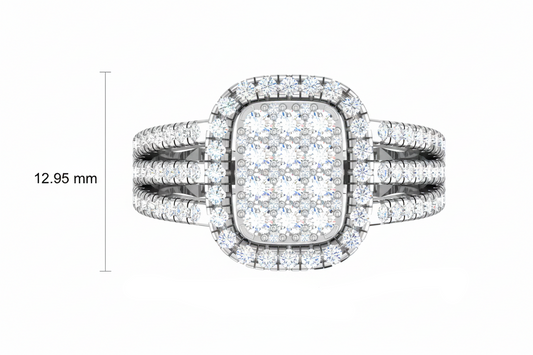 Cushion Cluster Halo with Triple-Row