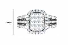 Cushion Cluster Halo with Triple-Row