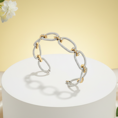 Two-Tone Gold Rope Link Diamond