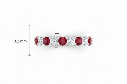 Ruby With Diamond Ten Stone
