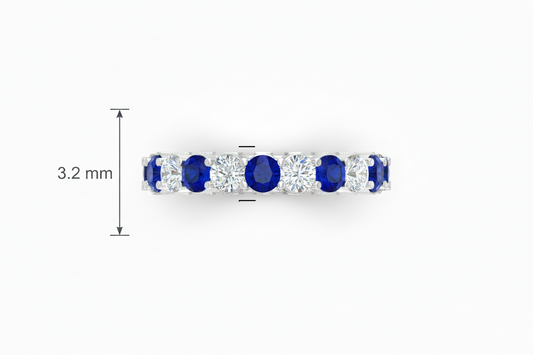 Sapphire With Diamond Ten Stone