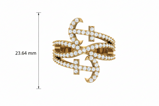 Elegant Intertwining Crossover with Multi-Row Open-Work Design