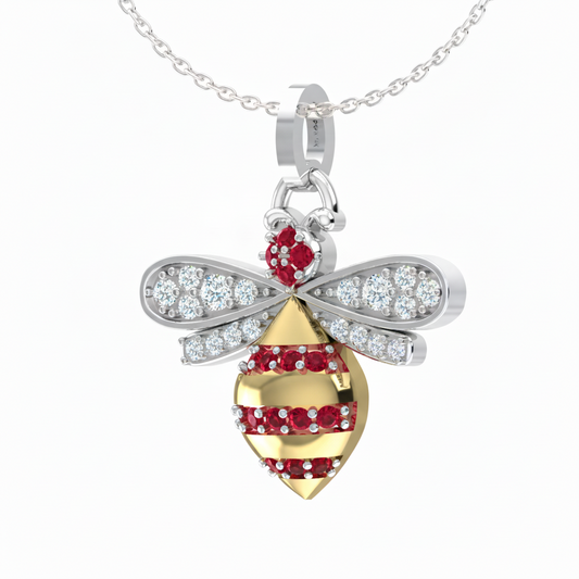 Two-Tone With Ruby Stone Bee