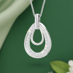 Diamond Starburst Oval Pendant