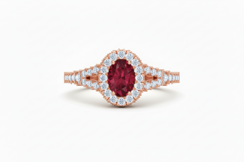 Oval Shape Ruby Ring
