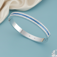 Luxury Gold And Stone & Diamond Oval Bangle