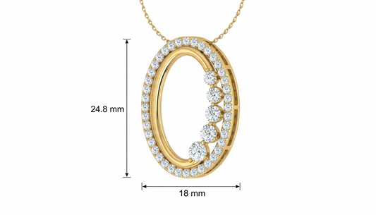 Graduated Oval Necklace With Chain