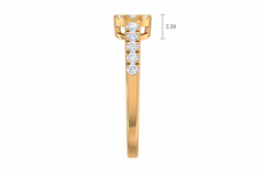 Linear Triple Stone Art Deco