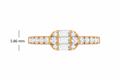 Linear Triple Stone Art Deco