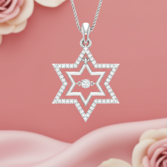 Interwoven Gold Jewish Star Pendant