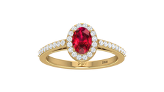 Round Diamond & Oval Ruby