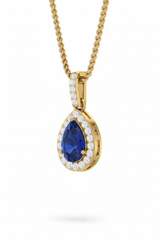 Sapphire Pear Shape Pendant