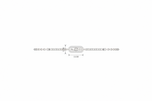 Delicate Oval Motif Floating Diamond