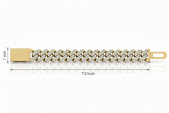 Raised Iced Out Cuban in Gold