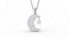 Sparkling Diamond Moon and Star
