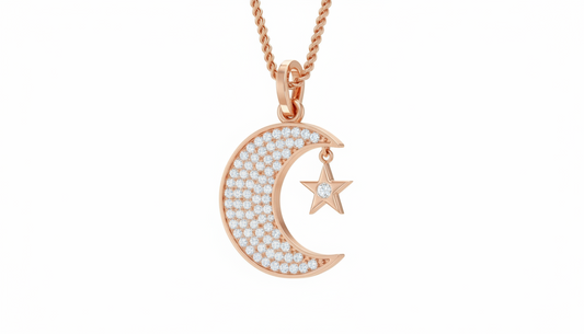Sparkling Diamond Moon and Star