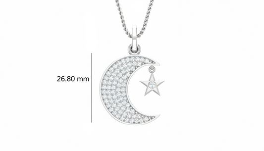 Sparkling Diamond Moon and Star