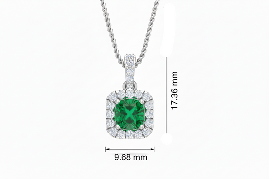 Cushion-Cut Emerald Halo