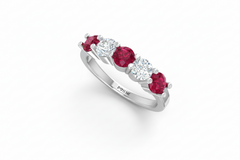 Five Stone Ruby With Diamond