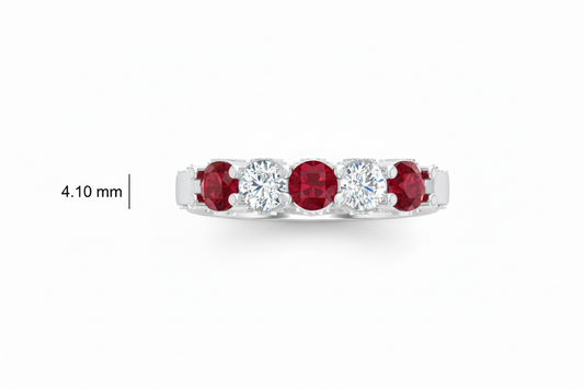 Five Stone Ruby With Diamond