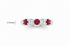 Five Stone Ruby With Diamond