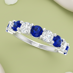 Nine Stone Sapphire  With Diamond