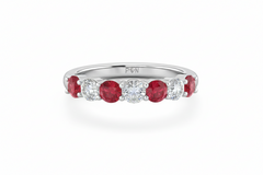 Ruby With Diamond Nine Stone