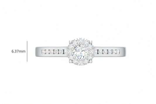 Halo Solitaire with Channel-Set Diamond